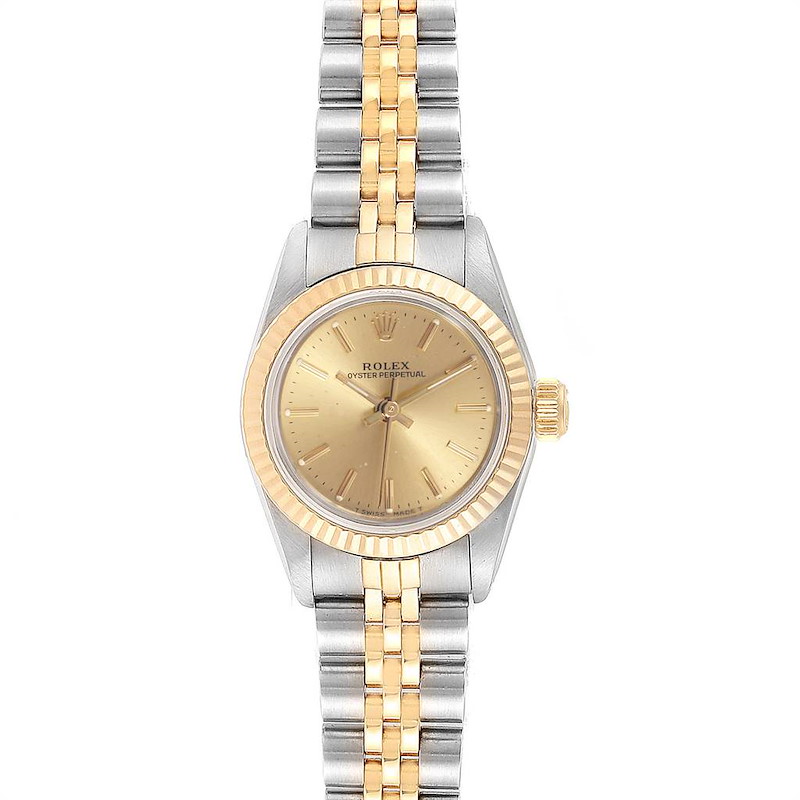 Rolex Oyster Perpetual 24mm Steel Yellow Gold Ladies Watch 67193 SwissWatchExpo