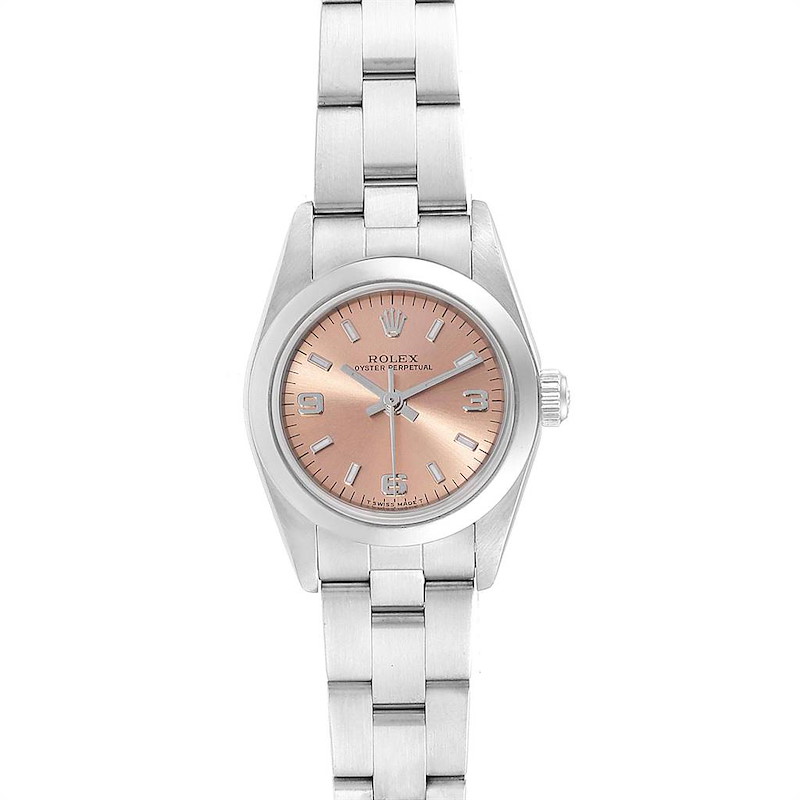 Rolex Oyster Perpetual 24 Nondate Salmon Dial Ladies Watch 76080 SwissWatchExpo