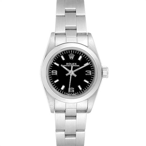 Photo of Rolex Oyster Perpetual Nondate Steel Black Dial Ladies Watch 67180