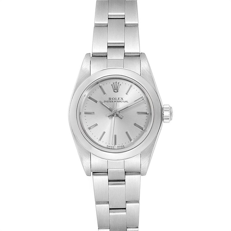 Rolex Oyster Perpetual 24 Nondate Silver Dial Ladies Watch 76080 SwissWatchExpo