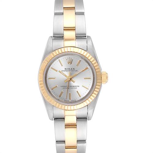 Photo of Rolex Oyster Perpetual Silver Dial Steel Yellow Gold Ladies Watch 76193