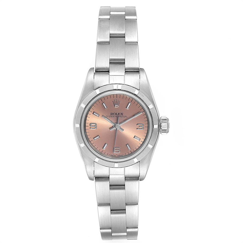 Rolex Oyster Perpetual Salmon Dial Oyster Bracelet Ladies Watch 67230 SwissWatchExpo