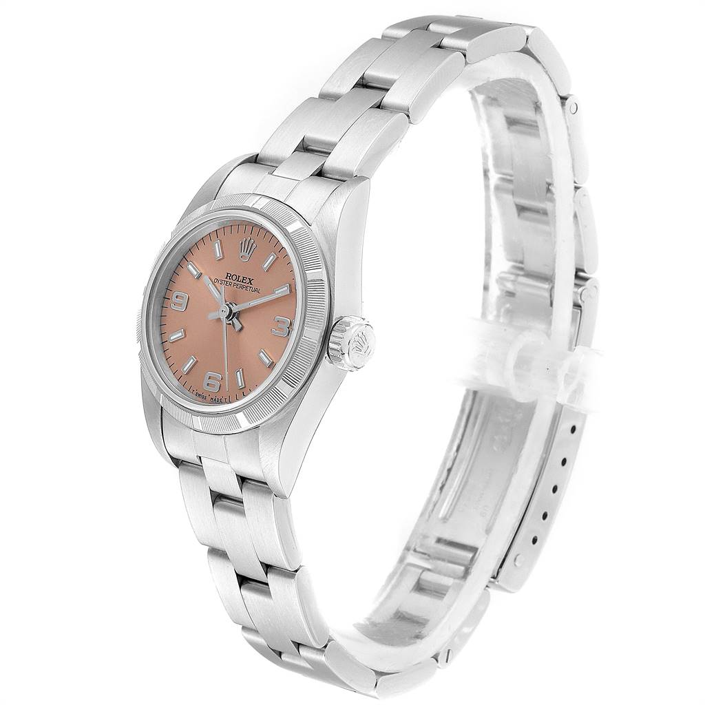 Rolex Oyster Perpetual Salmon Dial Oyster Bracelet Ladies Watch 67230 ...