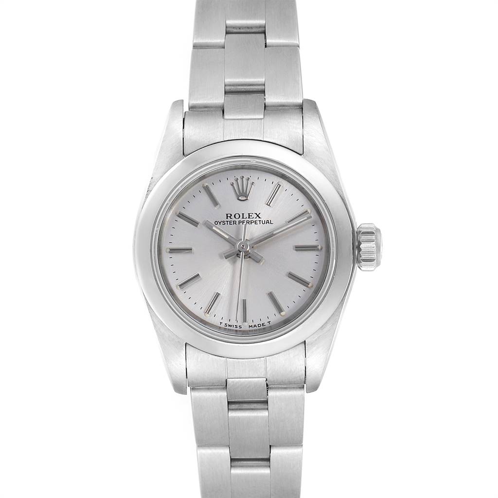 Rolex Oyster Perpetual Nondate Steel Ladies Watch 67180 Box Papers ...