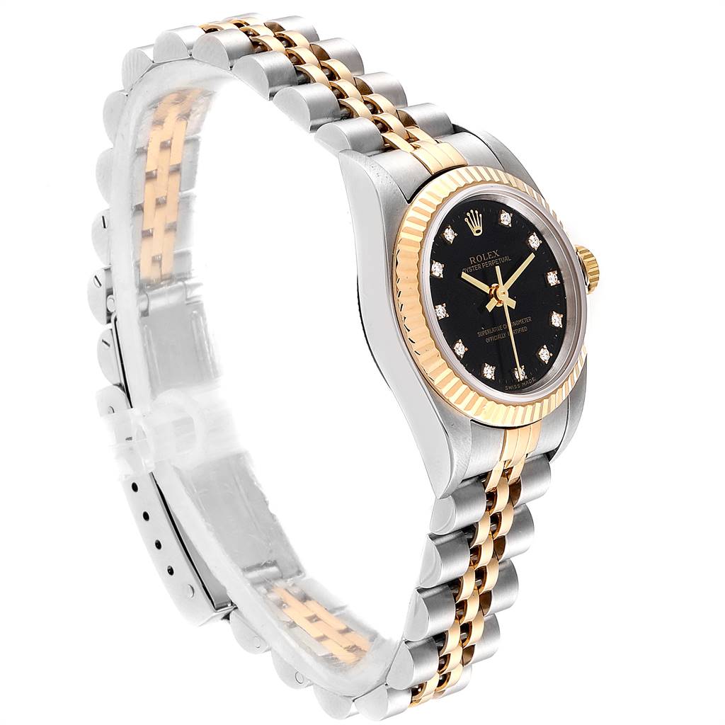 Rolex Oyster Perpetual Steel Yellow Gold Diamond Ladies Watch 76193 ...