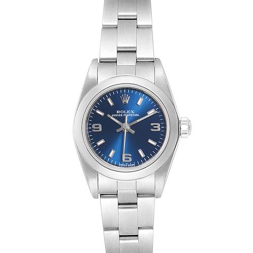 Photo of Rolex Oyster Perpetual 24 Blue Dial Ladies Watch 76080 Box Papers