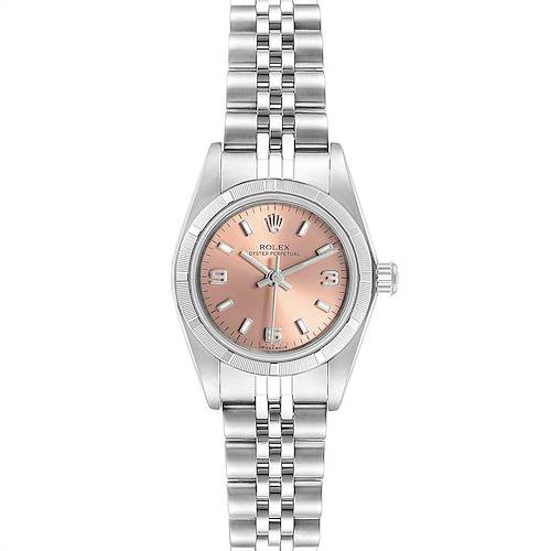 Photo of Rolex Oyster Perpetual Salmon Dial Steel Ladies Watch 76030 Box