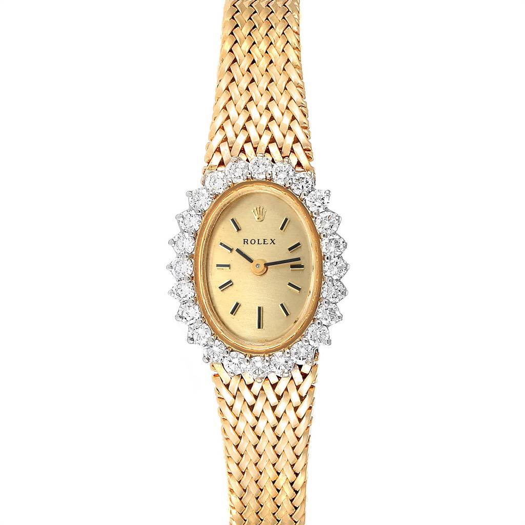 Rolex Yellow Gold Diamond Vintage Cocktail Ladies Watch Swisswatchexpo