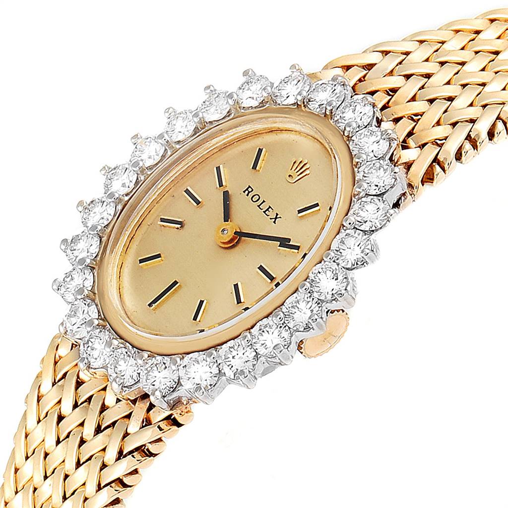 Rolex Yellow Gold Diamond Vintage Cocktail Ladies Watch | SwissWatchExpo