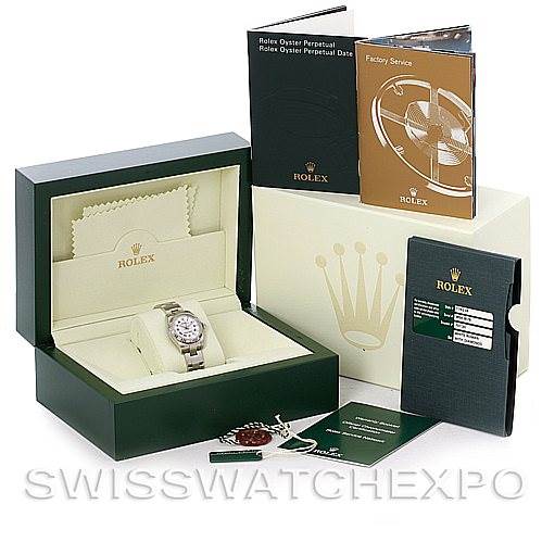 The image shows a Rolex Oyster Perpetual 176234 Women's Stainless Steel White Dial 176234 Women's Stainless Steel White Dial watch in its box, accompanied by manuals, certificates, and a cleaning cloth from various angles.
