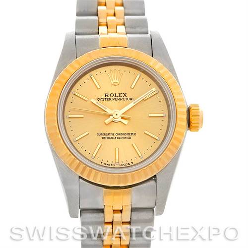 Photo of Rolex Oyster Perpetual Ladies Steel and 18k Yellow Gold Watch 67193