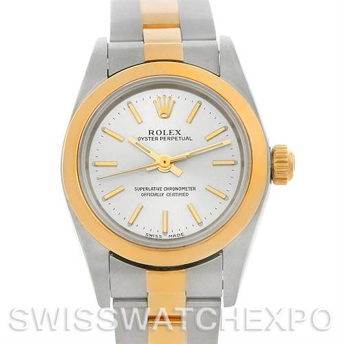 Photo of Rolex non-Date Ladies Steel 18k Yellow Gold Watch 76183 NOS