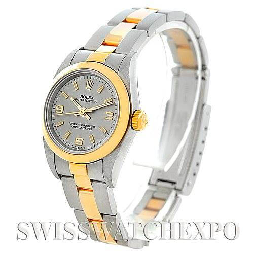Rolex NonDate Ladies Steel 18k Yellow Gold Watch 76183 SwissWatchExpo