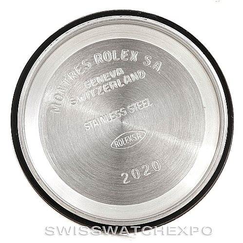 This image shows the inner case back of a Rolex Oyster Perpetual 67180 Women's Stainless Steel Silver Dial 67180 Women's Stainless Steel Silver Dial watch.