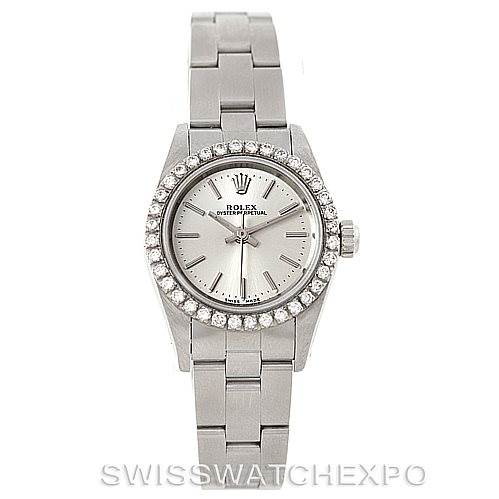 Rolex Nondate Ladies Steel Diamond Watch 76080 SwissWatchExpo
