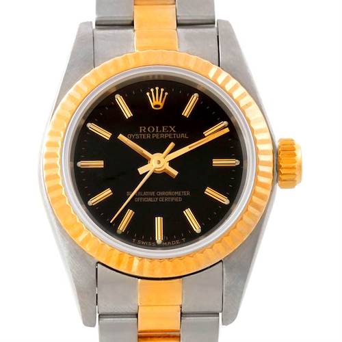 Photo of Rolex NonDate Ladies Steel 18k Yellow Gold Watch 67193