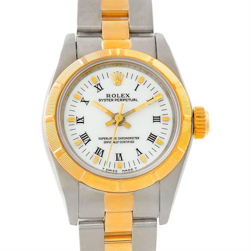 Photo of Rolex NonDate Ladies Steel 18k Yellow Gold Watch 67233 + 3 links