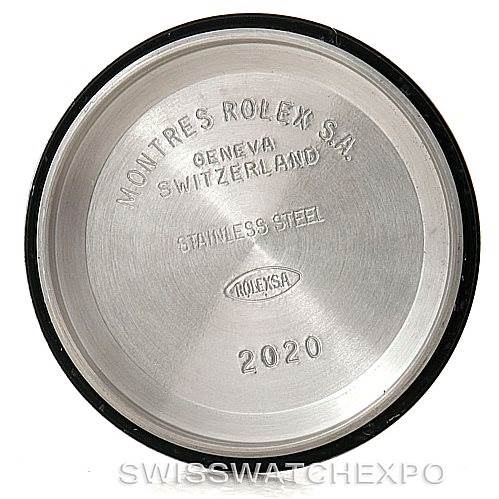 This image shows the inside of a stainless steel case back for a Rolex Oyster Perpetual 76030 Women's Stainless Steel Silver Dial 76030 Women's Stainless Steel Silver Dial watch.