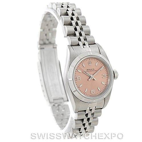 Rolex Oyster Perpetual Ladies Steel Salmon Dial Watch 76030 SwissWatchExpo