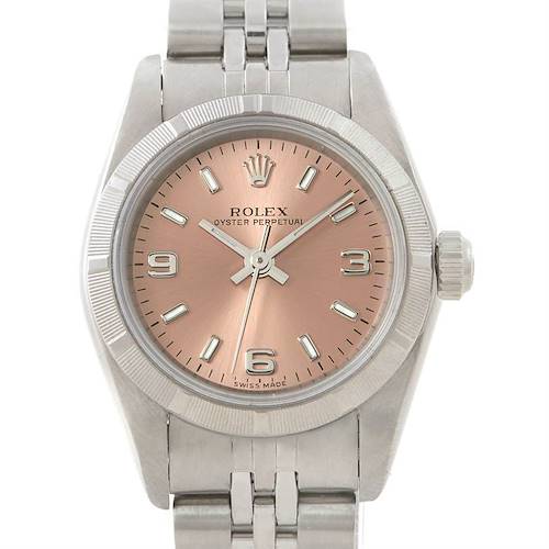 Photo of Rolex Oyster Perpetual Ladies Steel Salmon Dial Watch 76030