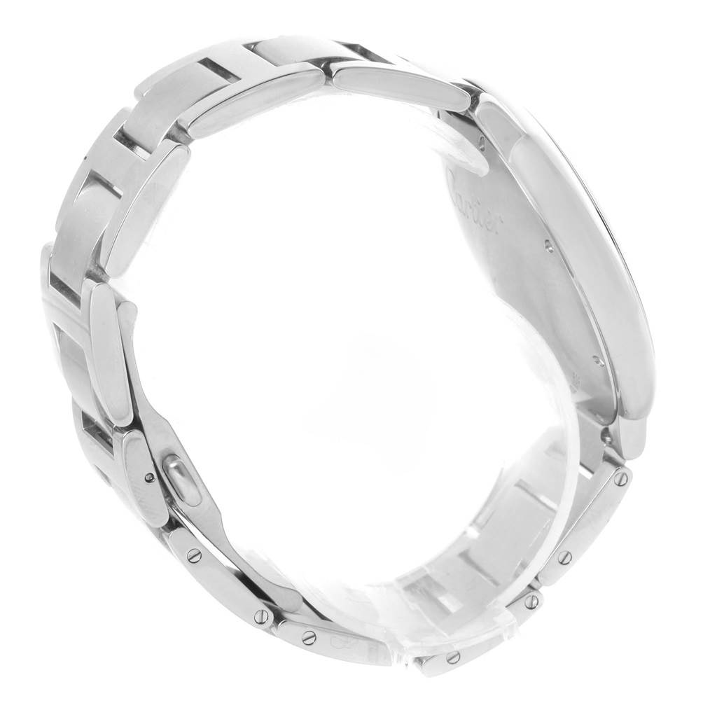 The image shows a side view of the bracelet and clasp of the Ballon Bleu de Cartier watch.