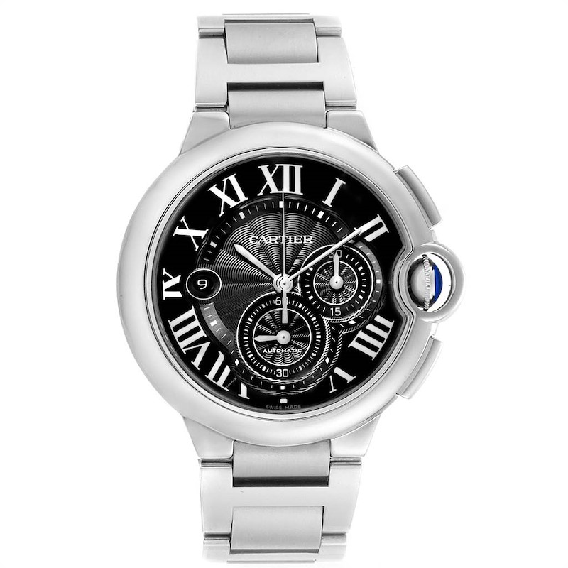 Cartier Ballon Bleu XL Black Dial Chronograph Steel Mens Watch W6920077 |  SwissWatchExpo