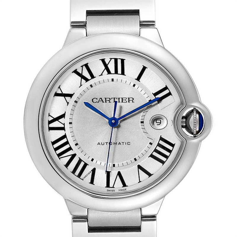Cartier Ballon Bleu 42 Silver Dial Automatic Steel Mens Watch W69012Z4 SwissWatchExpo