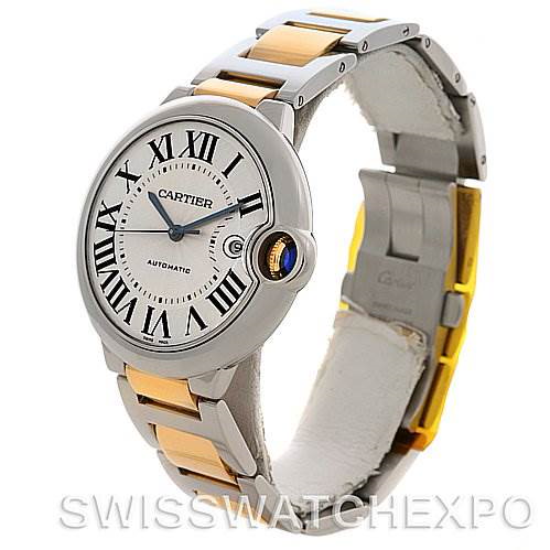Cartier Ballon Blue Steel and Gold Watch W69009z3 SwissWatchExpo