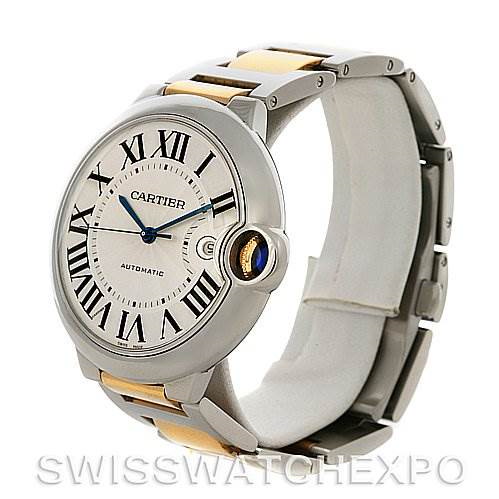 Cartier  Ballon Bleu Steel & Gold Men's Watch W69009Z3 SwissWatchExpo