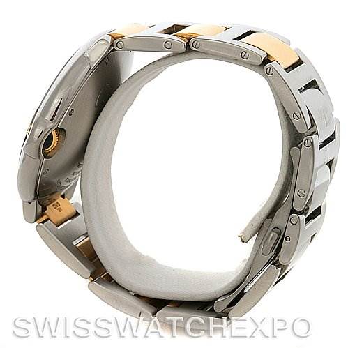 This image shows a side view of the band and clasp of a Ballon Bleu model by Cartier.