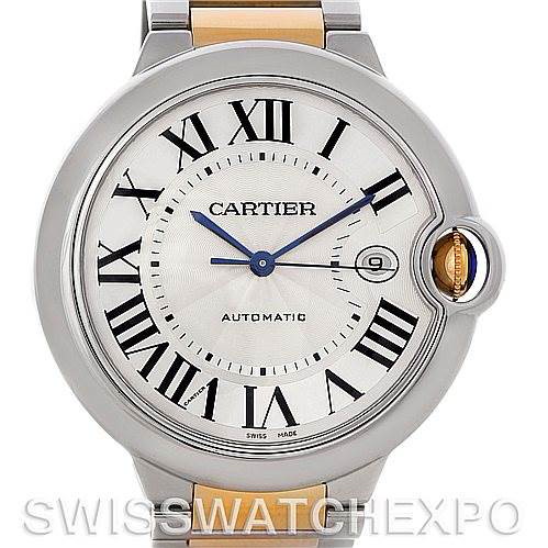 Cartier Ballon Bleu Steel Gold Mens Watch W69009Z3 SwissWatchExpo