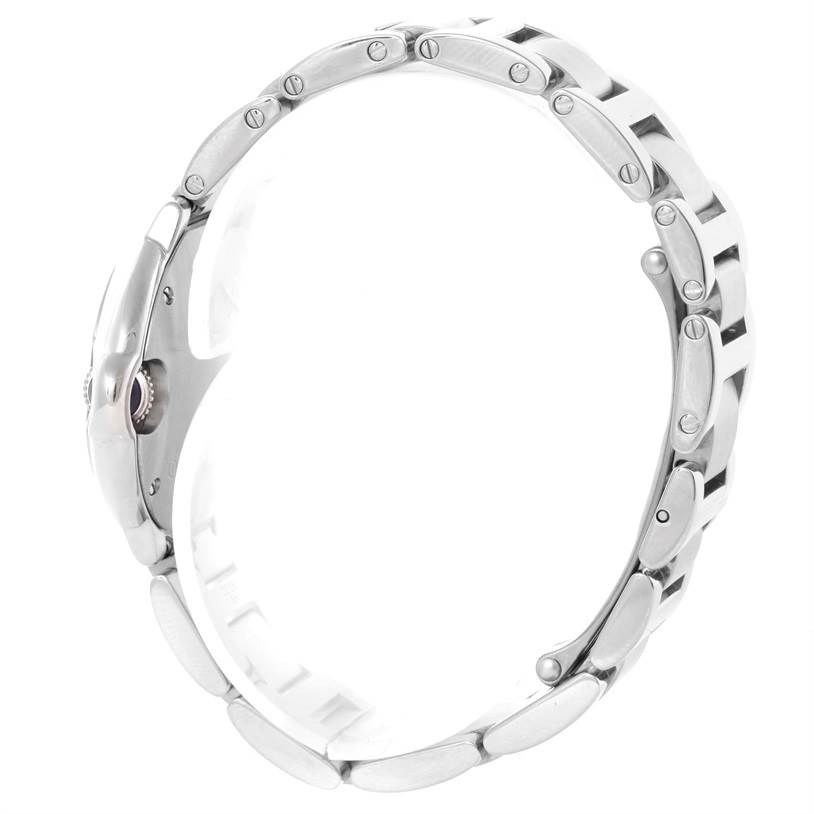 The image shows a side view of the bracelet and case of a Cartier Ballon Bleu W69010Z4 Women
s Stainless Steel Silver Dial W69010Z4 Women
s Stainless Steel Silver Dial watch.