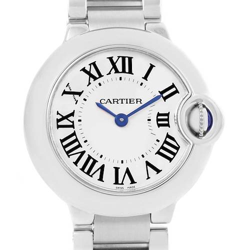 Photo of Cartier Ballon Blue Stainless Steel Small Ladies Watch W69010Z4