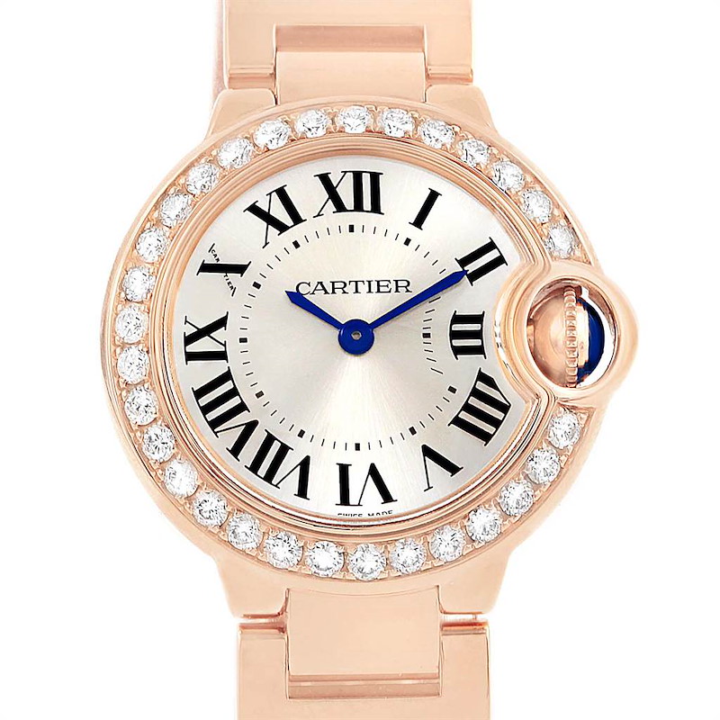 Cartier Ballon Bleu Rose Gold Diamond Ladies Watch WE9002Z3 Box Papers SwissWatchExpo