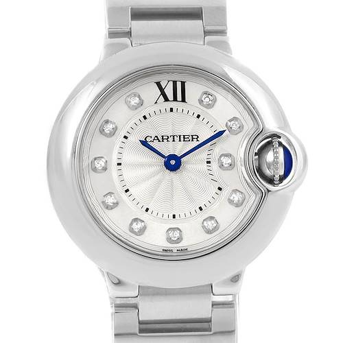 Photo of Cartier Ballon Blue Silver Diamond Dial Steel Ladies Watch WE902073