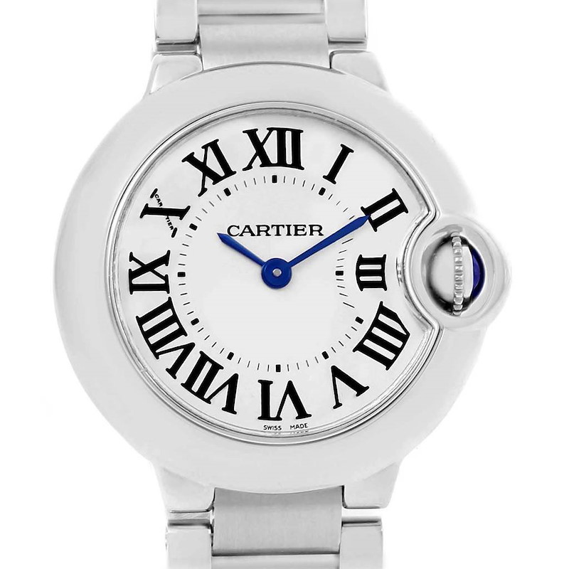 Cartier Ballon Bleu 29 Silver Dial Steel Ladies Watch W69010Z4 SwissWatchExpo