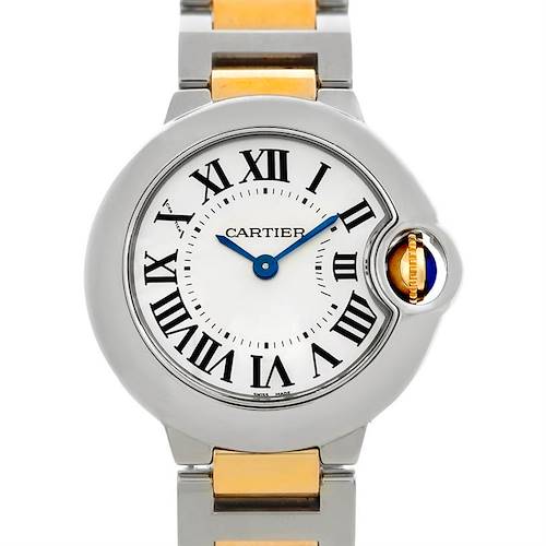 Photo of Cartier Ballon Blue Steel and 18K Yellow Gold W69007Z3 Ladies Watch
