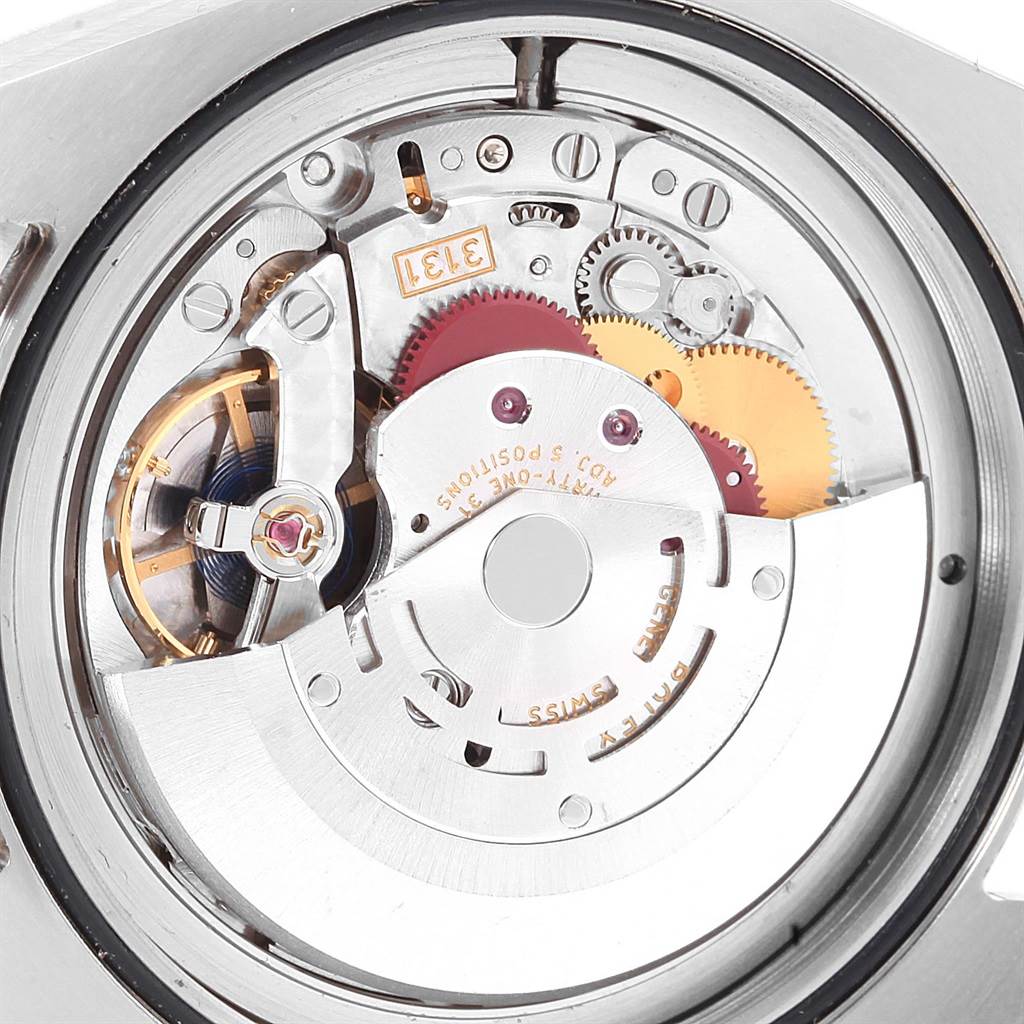 This image shows the internal movement components of a Rolex Milgauss 116400V Men's Stainless Steel Black Dial 116400V Men's Stainless Steel Black Dial watch, viewed from the back.