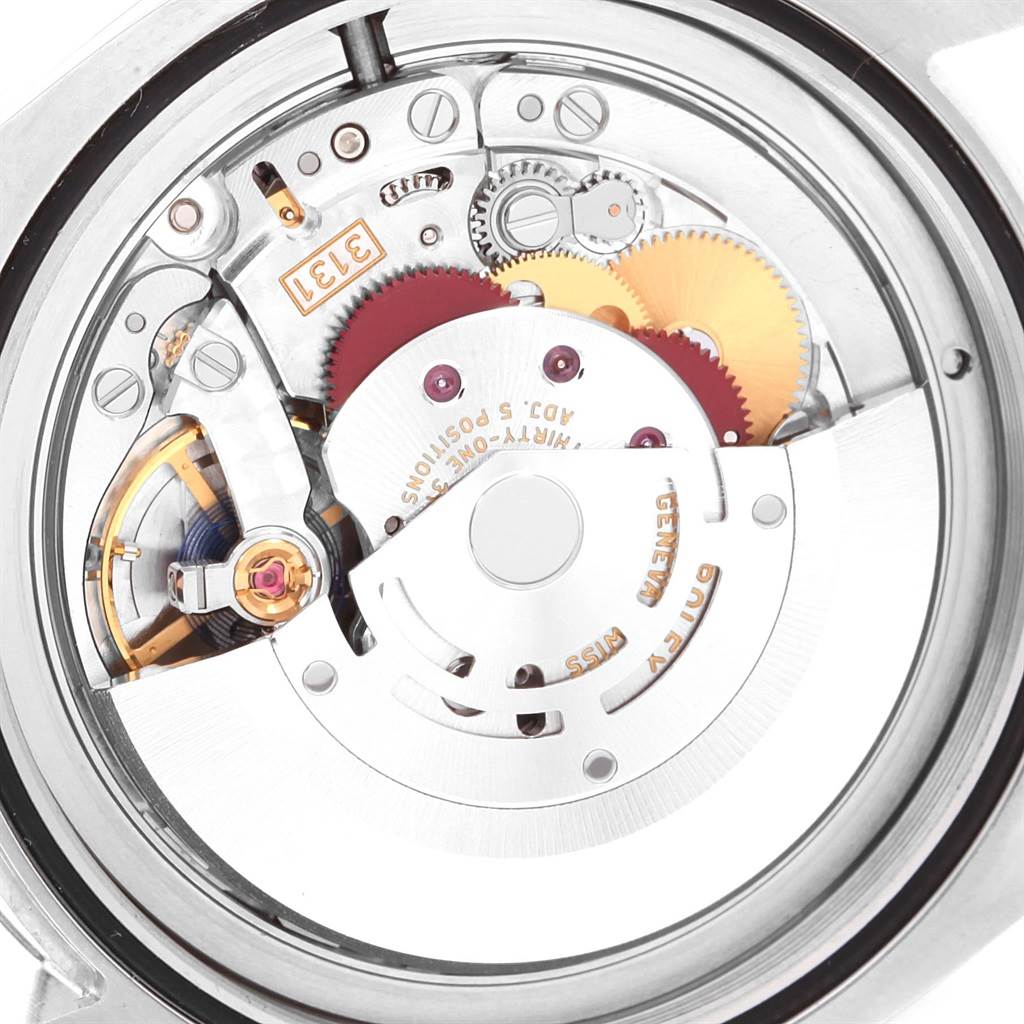 The image shows the internal mechanism and movement from the back of a Rolex Milgauss 116400GV Men's Stainless Steel Blue Dial 116400GV Men's Stainless Steel Blue Dial watch.