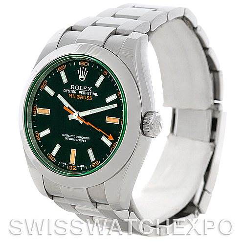Rolex Milgauss Green Crystal Watch 116400V SwissWatchExpo