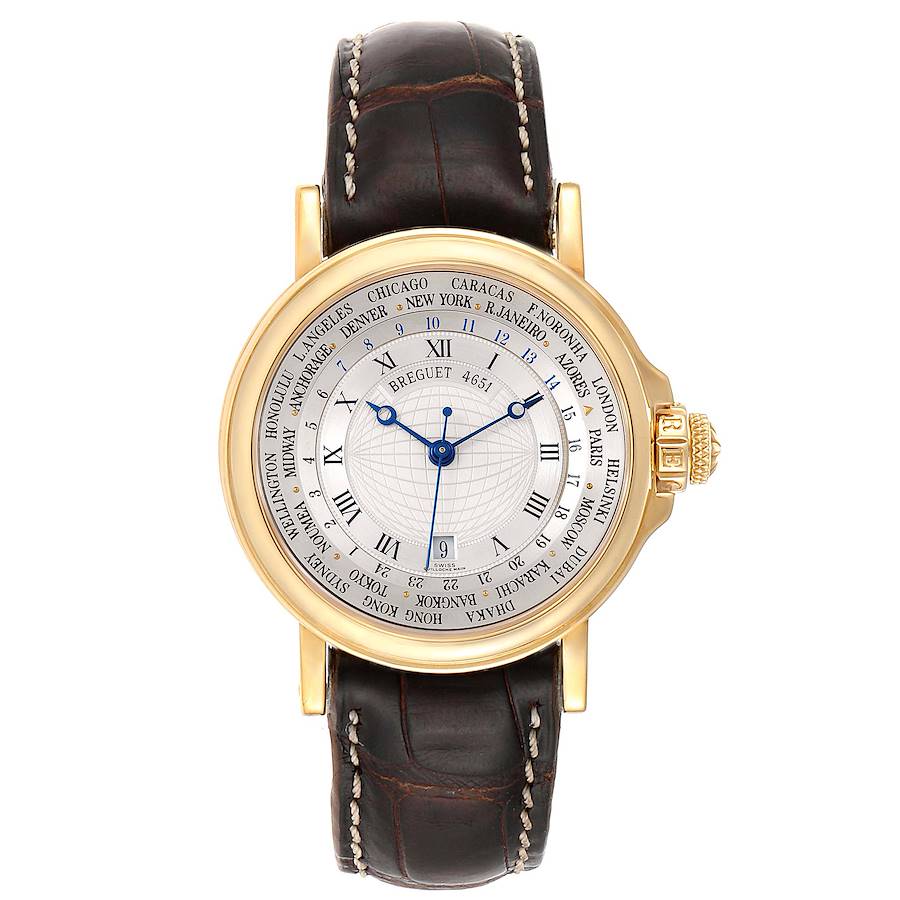 Breguet Marine Hora Mundi WorldTime Yellow Gold Mens Watch 3700