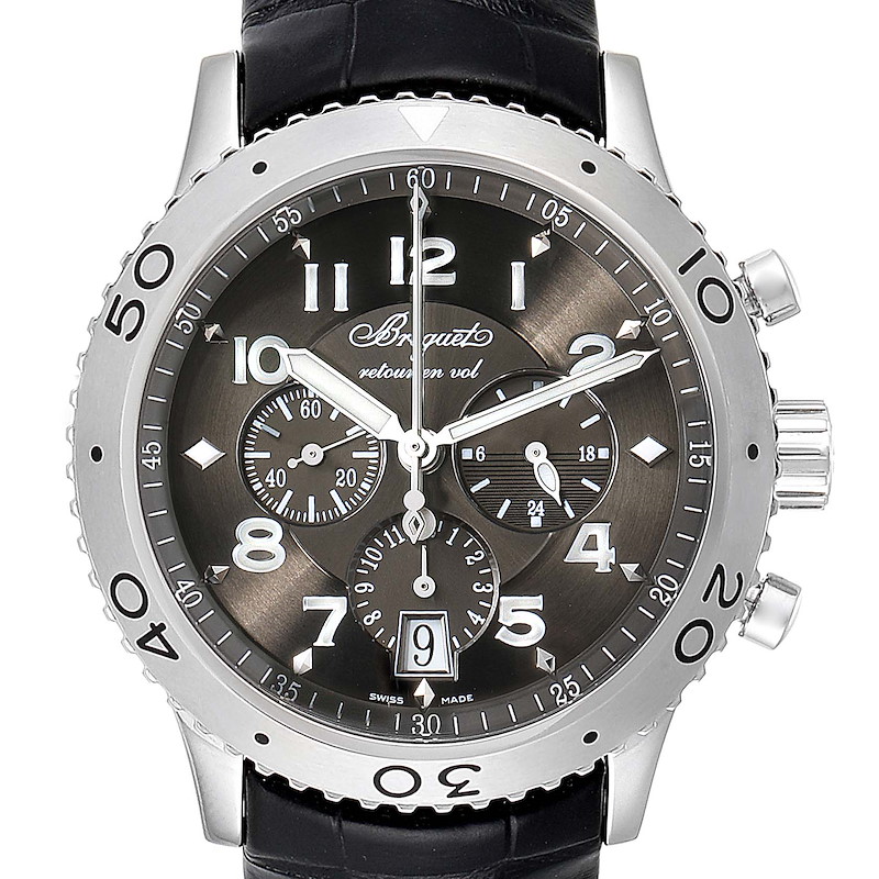 Breguet Transatlantique Type XXI Flyback Ruthenium Dial Watch