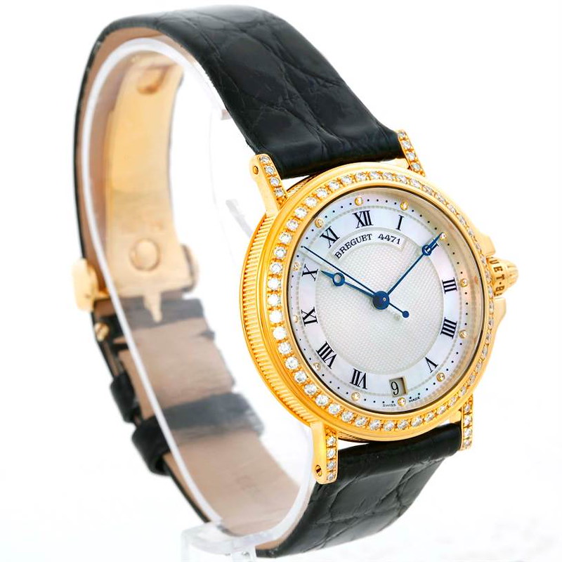 Breguet Marine Automatic Ladies 18K Yellow Gold Diamond Watch 4471