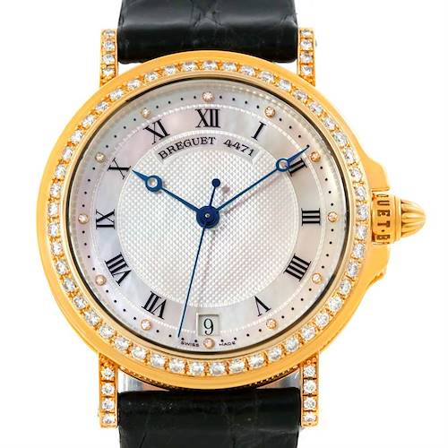 Photo of Breguet Marine Automatic Ladies 18K Yellow Gold Diamond Watch 4471