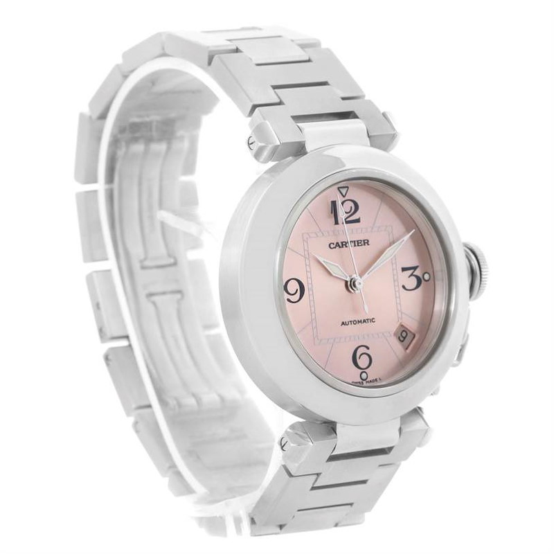 Cartier Pasha Pink Dial Stainless Steel Women's Watch W31075M7 SwissWatchExpo