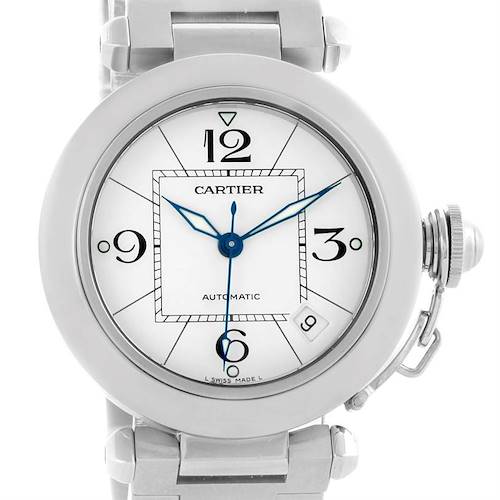Photo of Cartier Pasha C Medium Automatic White Dial Date Watch W31074M7