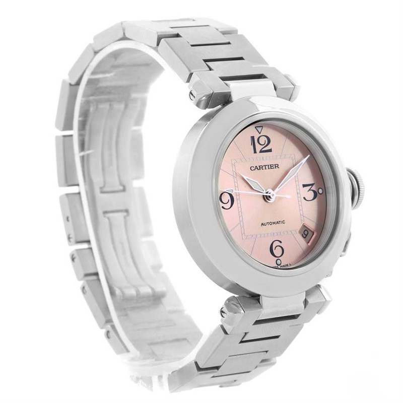 Cartier Pasha C Stainless Steel Pink Dial Ladies Watch W31075M7 SwissWatchExpo