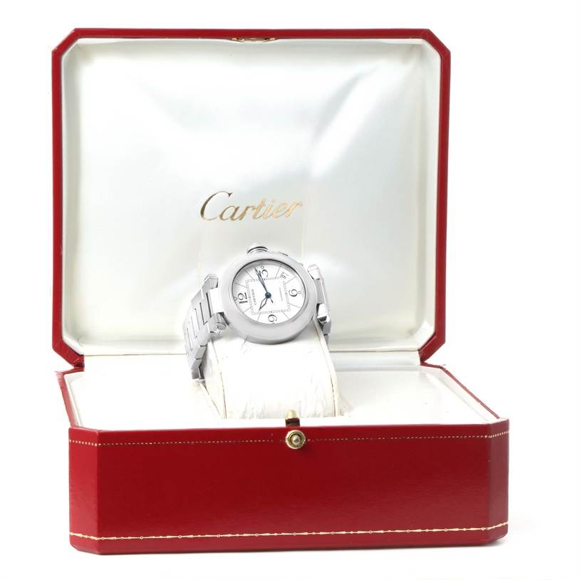 Cartier Pasha C Medium Automatic White Dial Date Watch W31074M7 ...
