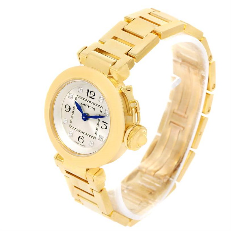 Cartier Miss Pasha Small 18K Yellow Gold Diamond Watch WJ124015 SwissWatchExpo