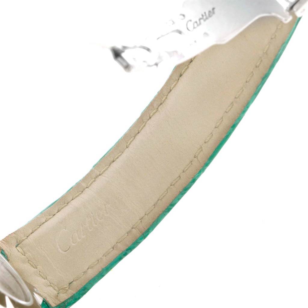 The image shows the inner wrist side of the band and clasp of a Cartier Pasha WJ116136 Men's White Gold Silver Dial WJ116136 Men's White Gold Silver Dial watch.